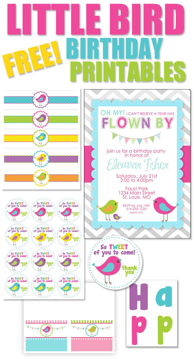 Free Birthday Party Printables Decorations
 Bird Themed Birthday Party with FREE Printables How to