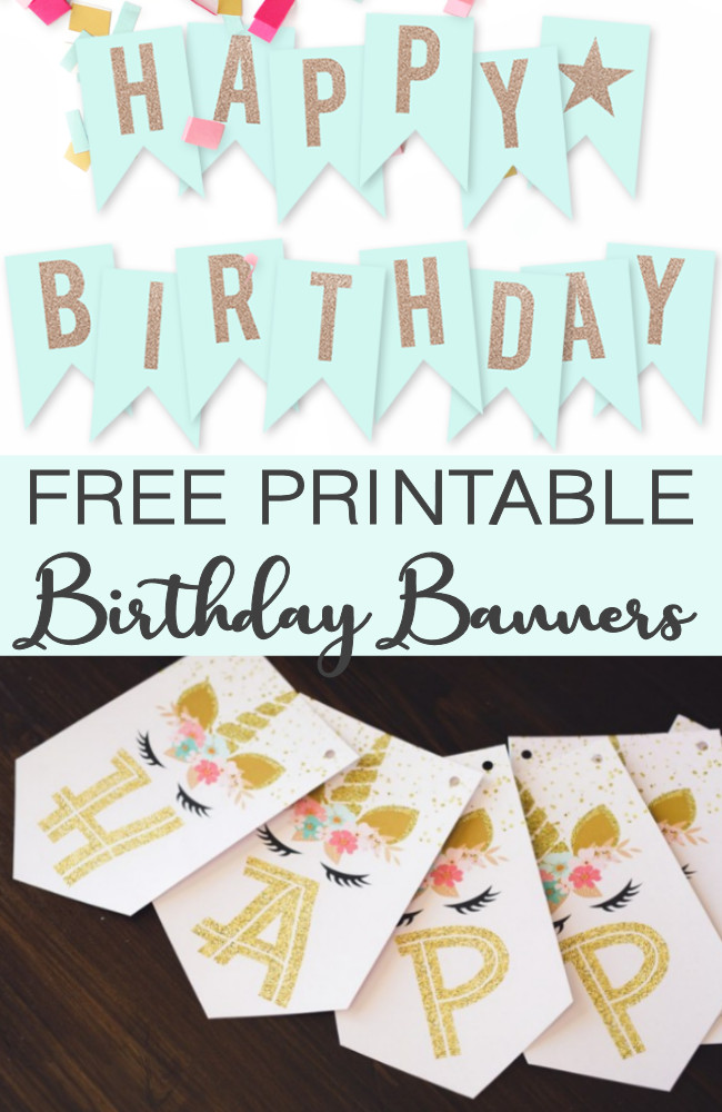 Free Birthday Party Printables Decorations
 Free Printable Birthday Banners