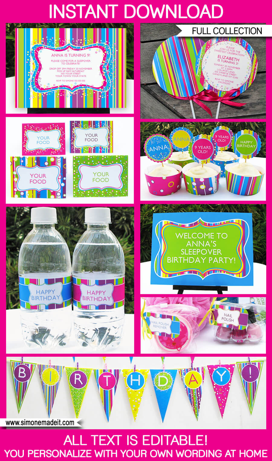 Free Birthday Party Printables Decorations
 Candyland Party Printables Invitations & Decorations