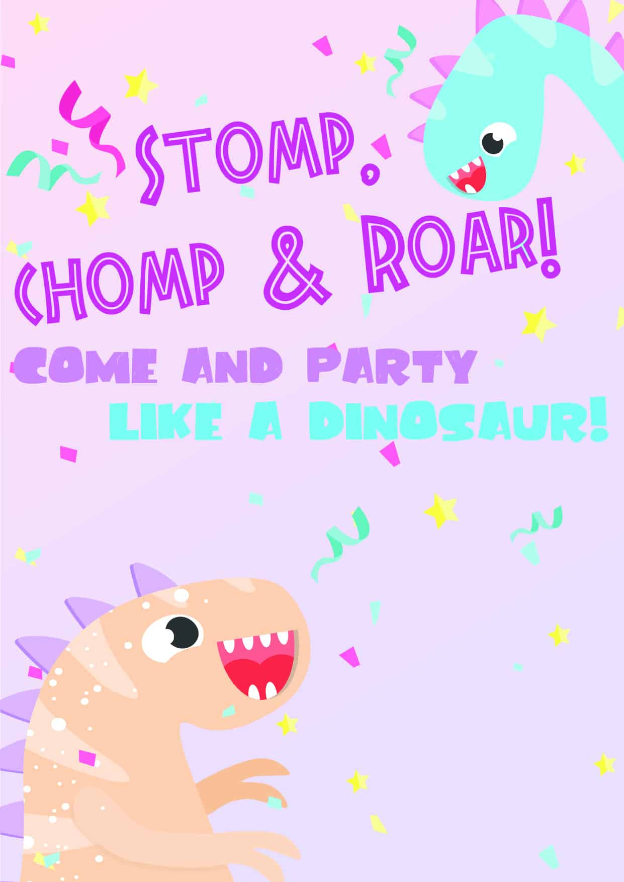 Free Birthday Party Printables Decorations
 Dinosaur Birthday Invitations Free Printable Party
