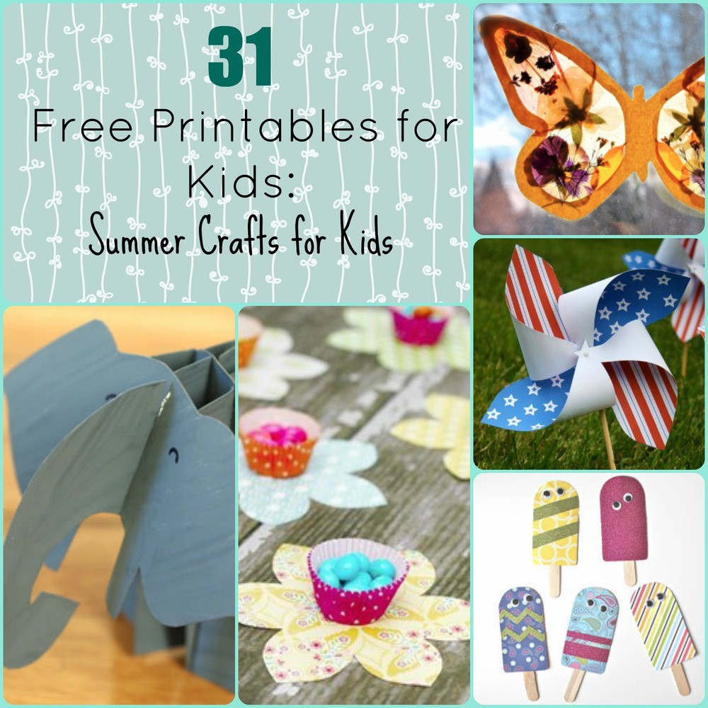 Free Craft Ideas For Kids
 55 Free Printable Summer Crafts for Kids