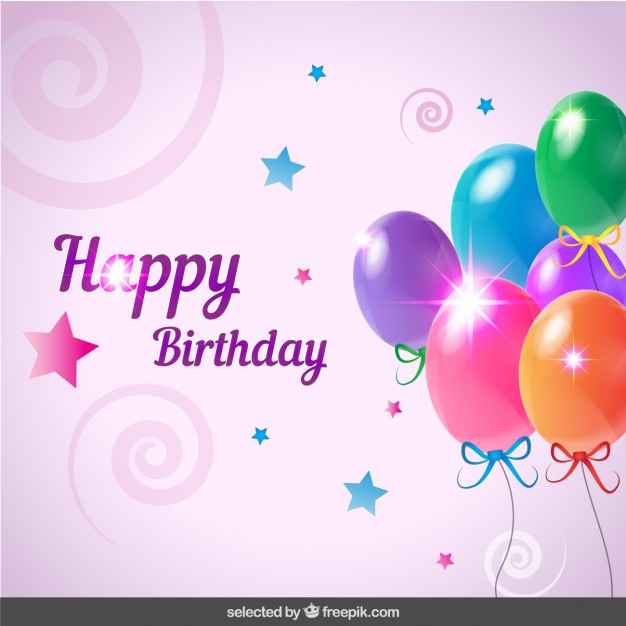 Free Download Birthday Cards
 Birthday card with balloons Vector