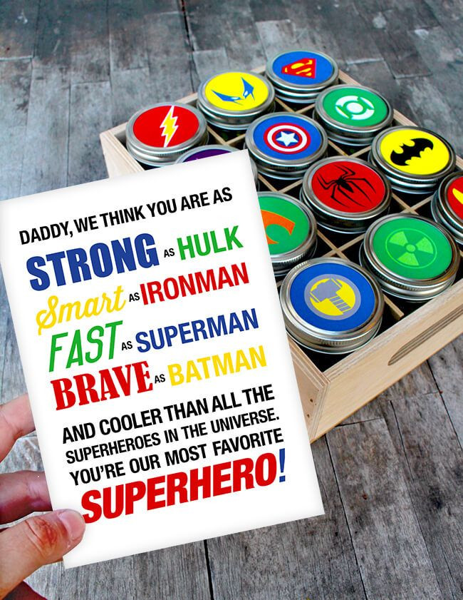 Free Fathers Day Gift Ideas
 Easy Father s Day Superhero Gift with Free Printable