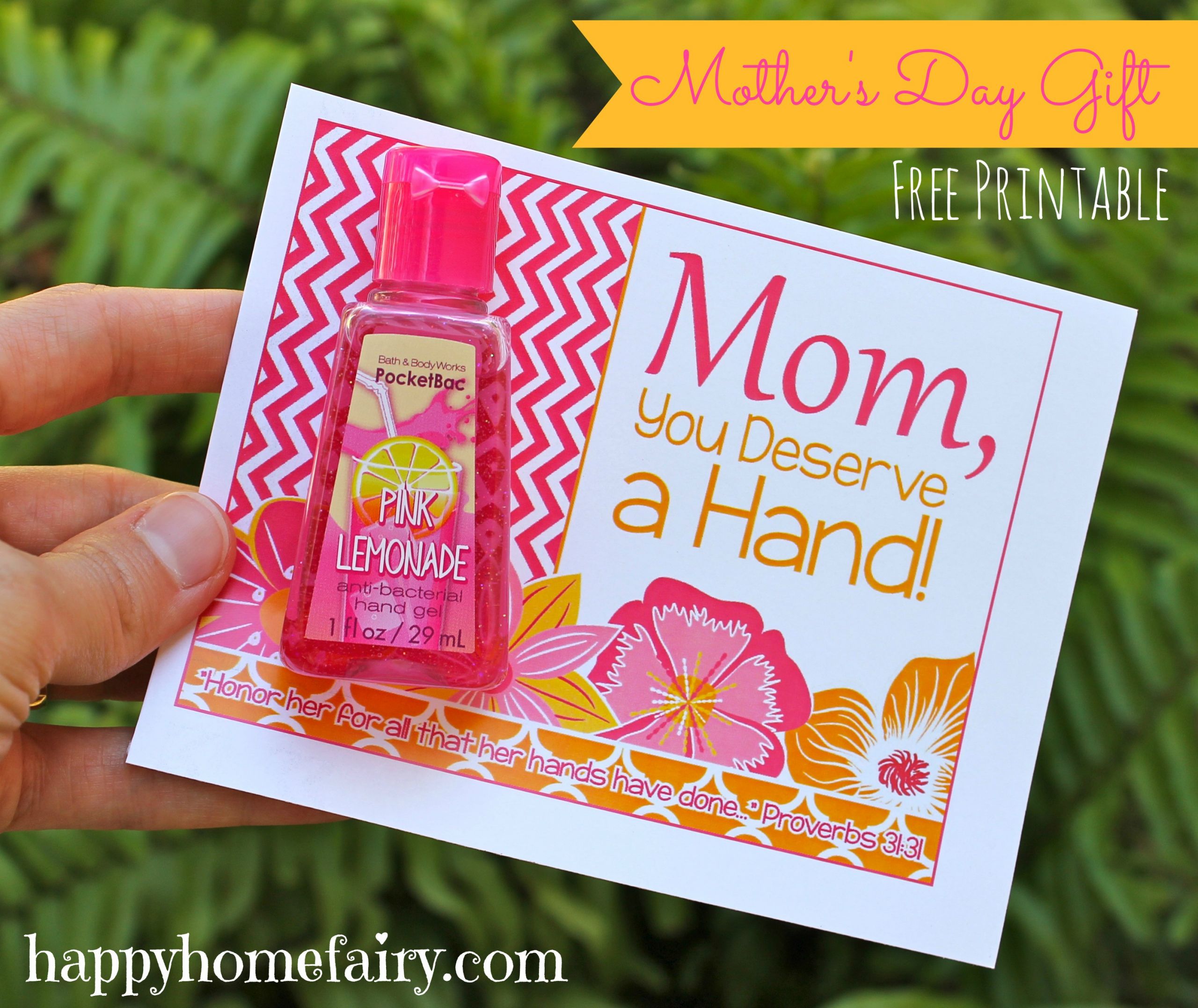 Free Mother'S Day Gift Ideas
 Easy Mother s Day Gift Idea FREE Printable Happy Home