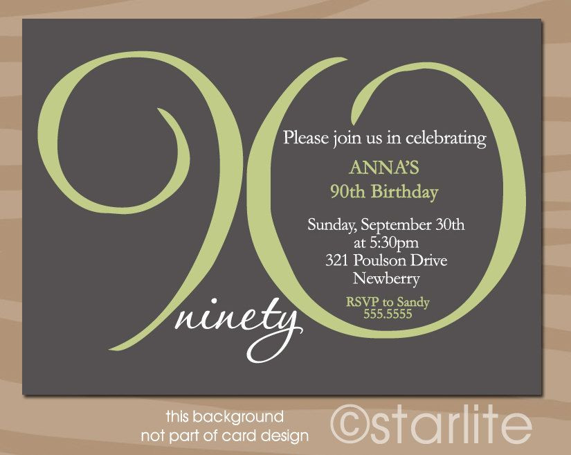 Free Printable 90th Birthday Invitations
 90th Birthday Invitation Wording