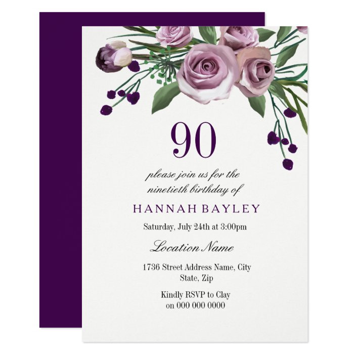 Free Printable 90th Birthday Invitations
 90th Birthday Invitations