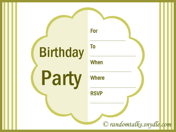 Free Printable Birthday Invitations For Adults
 Free Printable Birthday Invitations Random Talks