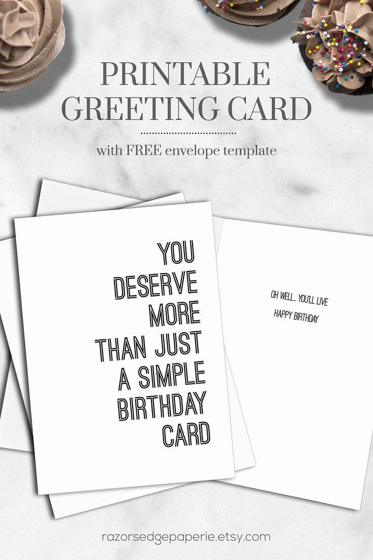 Free Printable Funny Birthday Cards For Him
 PRINTABLE Funny Birthday Card for Him Brother Friend Dad