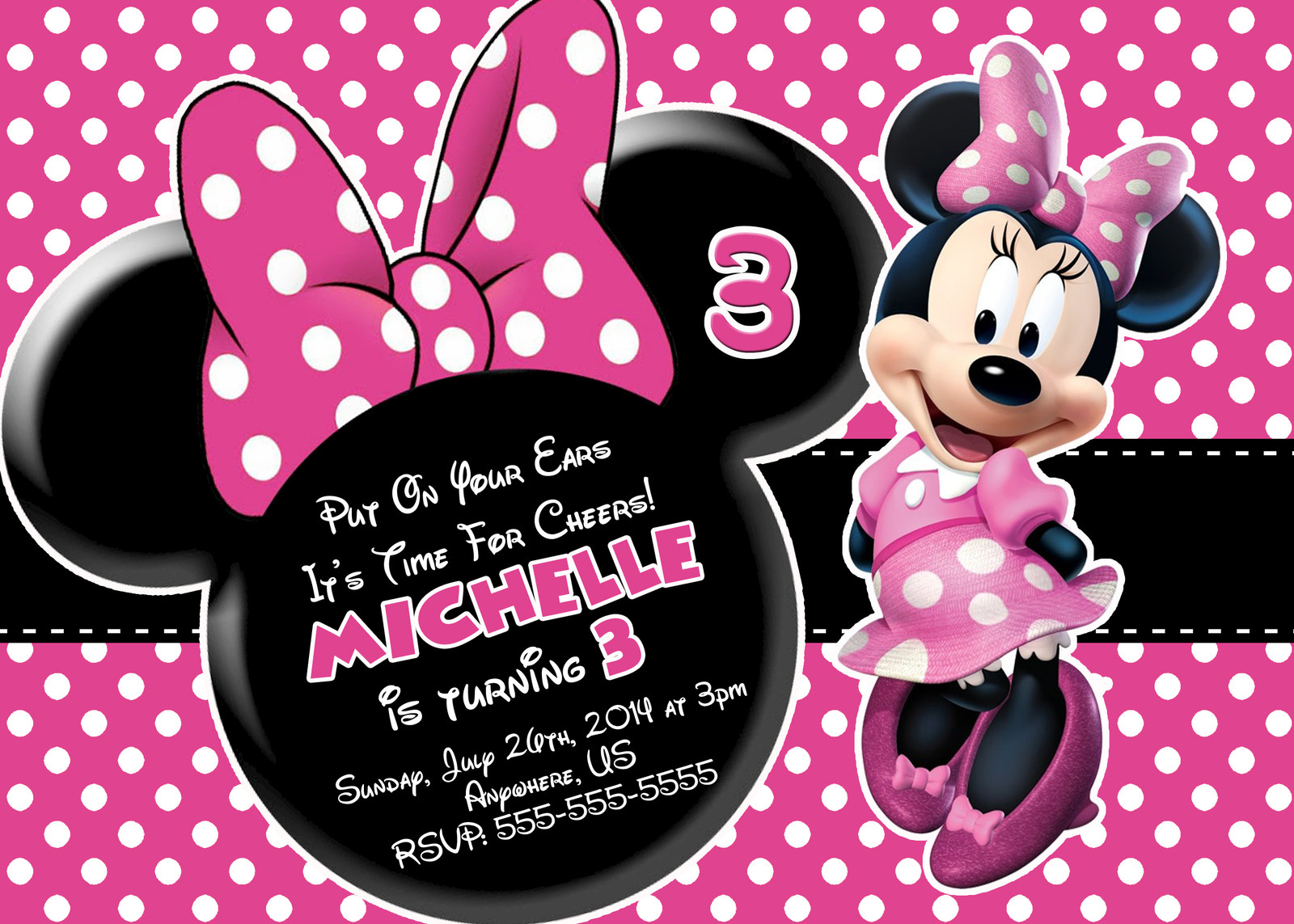 Free Printable Minnie Mouse 1st Birthday Invitations
 Minnie Mouse Printable Birthday Invitations – FREE