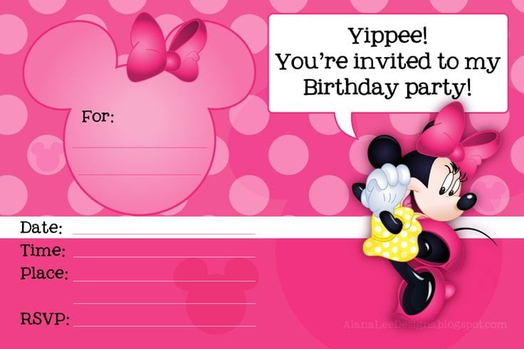 Free Printable Minnie Mouse 1st Birthday Invitations
 Mini Mouse Printable Birthday Invitation