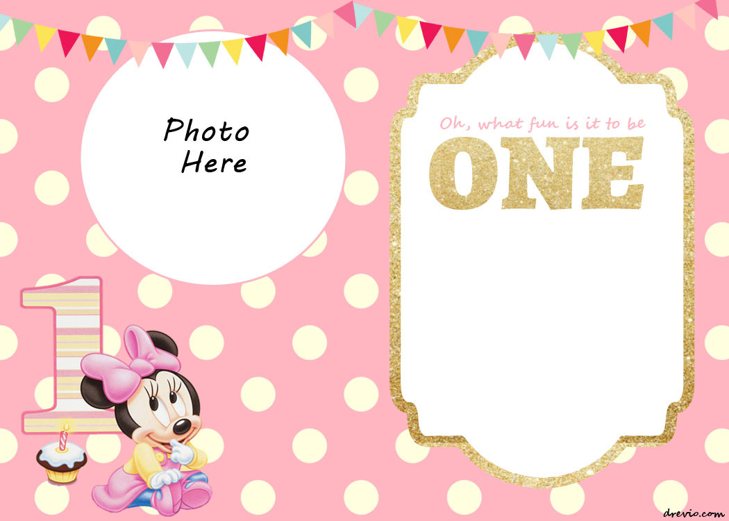 Free Printable Minnie Mouse 1st Birthday Invitations
 FREE Printable Minnie Mouse 1st Invitation Templates