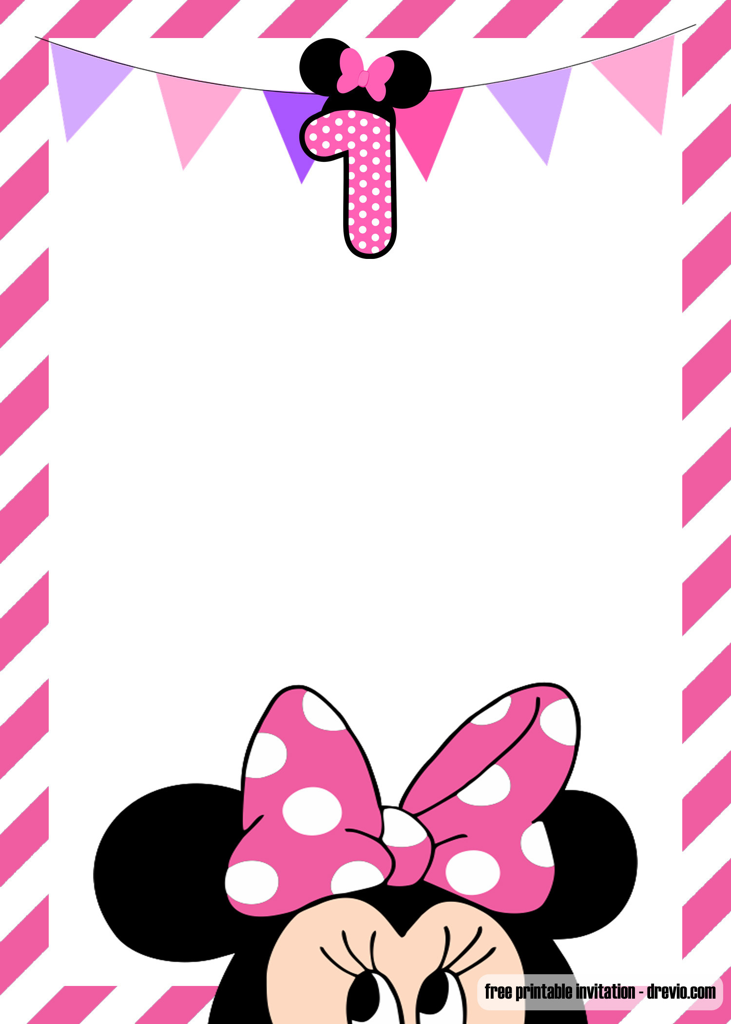 Free Printable Minnie Mouse 1st Birthday Invitations
 FREE Minnie Mouse 1st birthday Invitations Templates