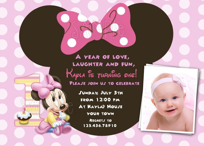 Free Printable Minnie Mouse 1st Birthday Invitations
 FREE Download Minnie Mouse 1st Birthday Invitations