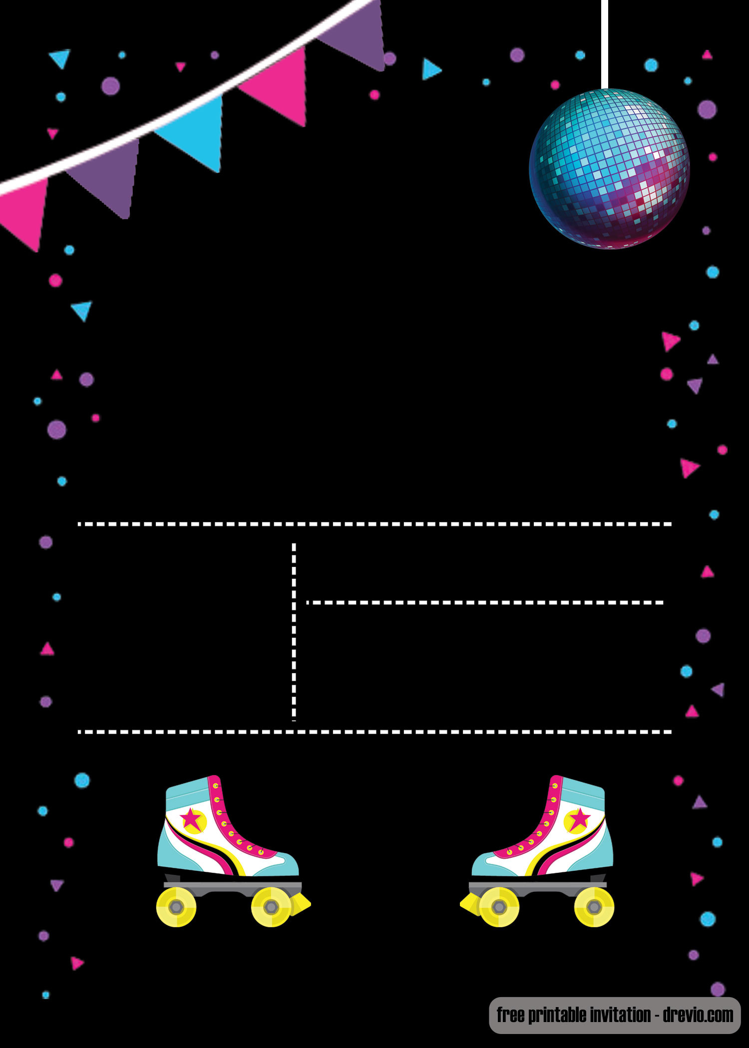 Free Printable Roller Skating Birthday Party Invitations
 FREE Printable Roller Skating Invitation Template