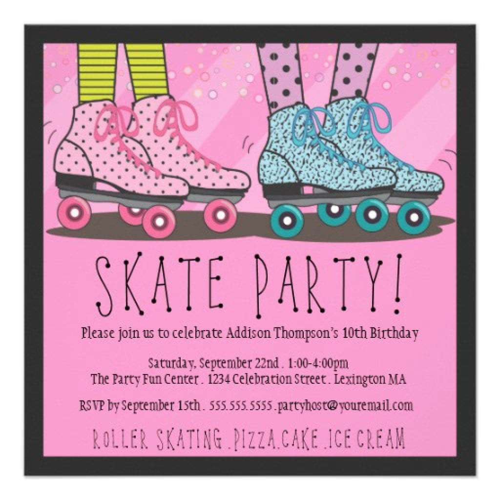 Free Printable Roller Skating Birthday Party Invitations
 Free Roller Skate Invitation Template