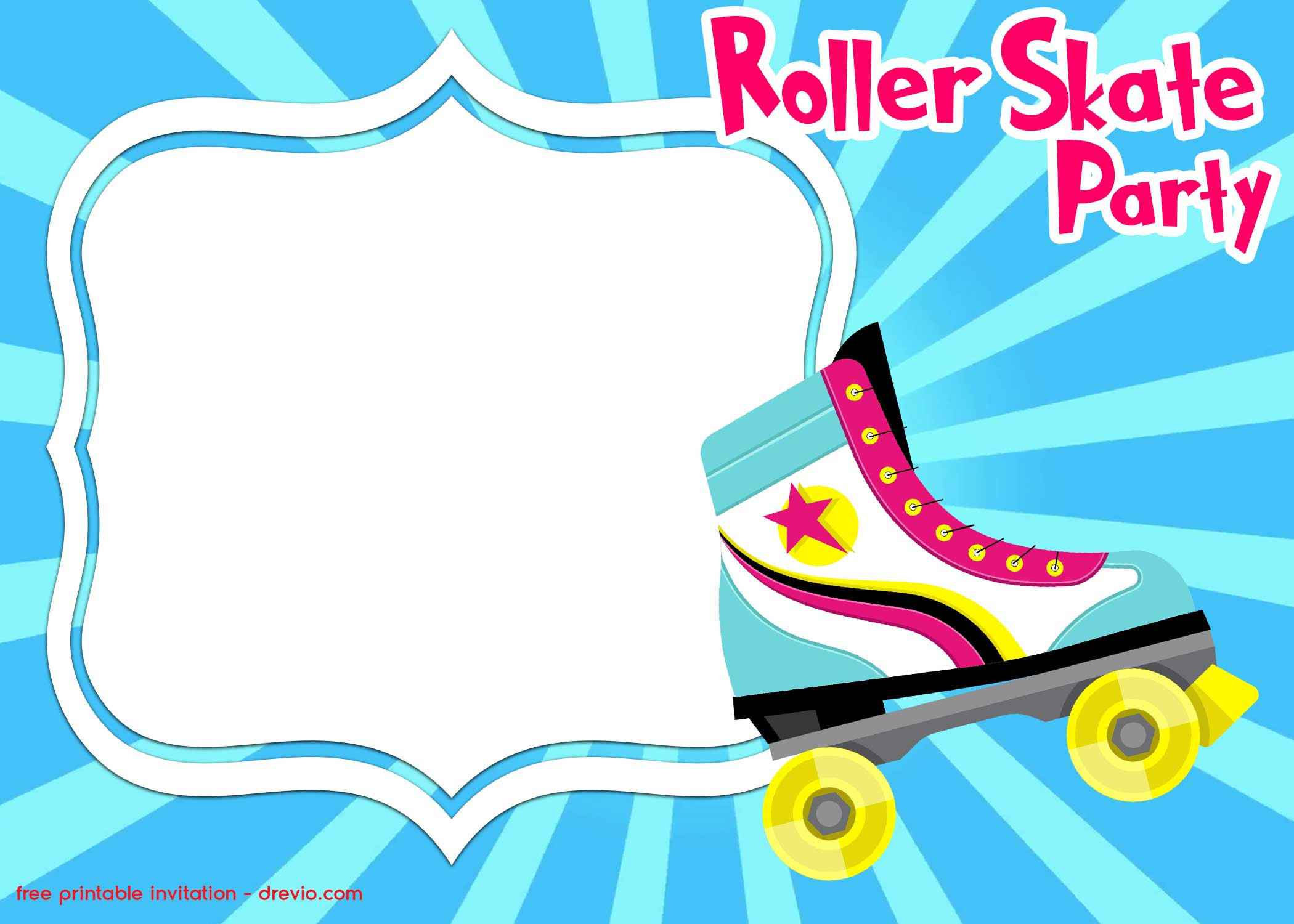 Free Printable Roller Skating Birthday Party Invitations
 11 Entertaining Roller Skating Invitations