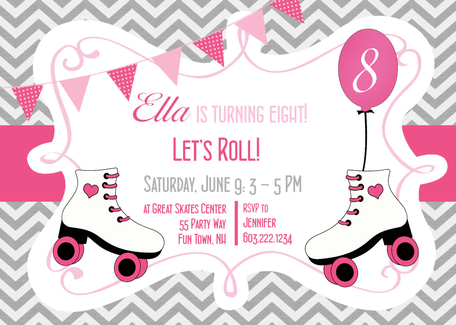 Free Printable Roller Skating Birthday Party Invitations
 Roller Skating Birthday Party Invitation Printable