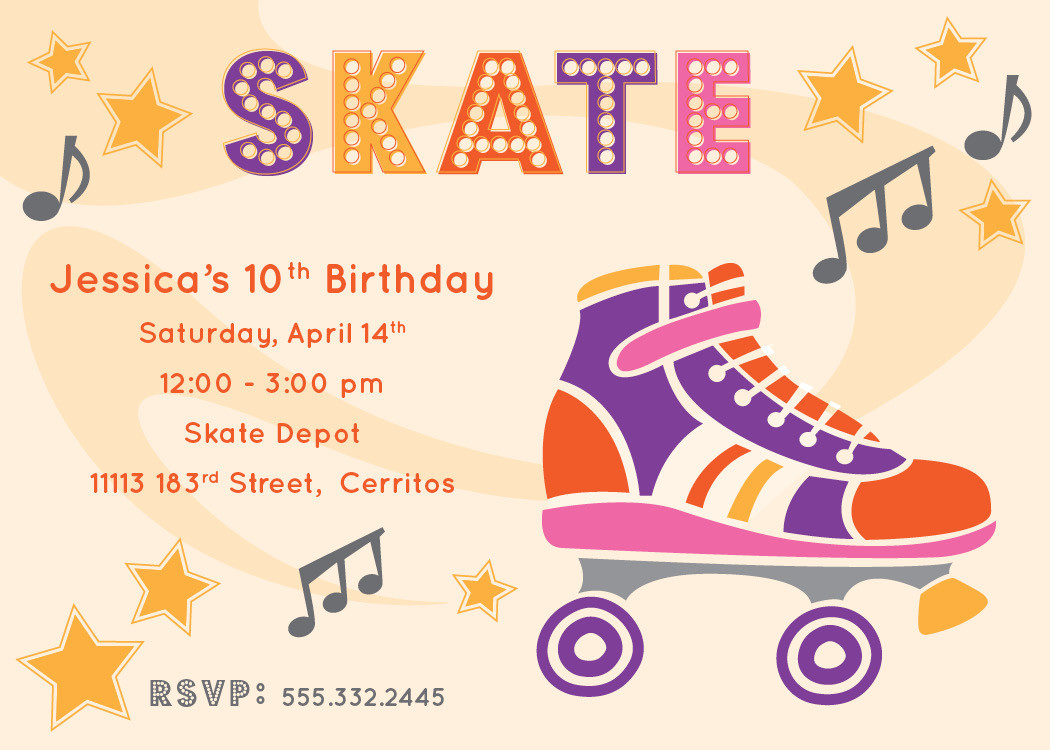 Free Printable Roller Skating Birthday Party Invitations
 river & bridge retro roller skate party invitation