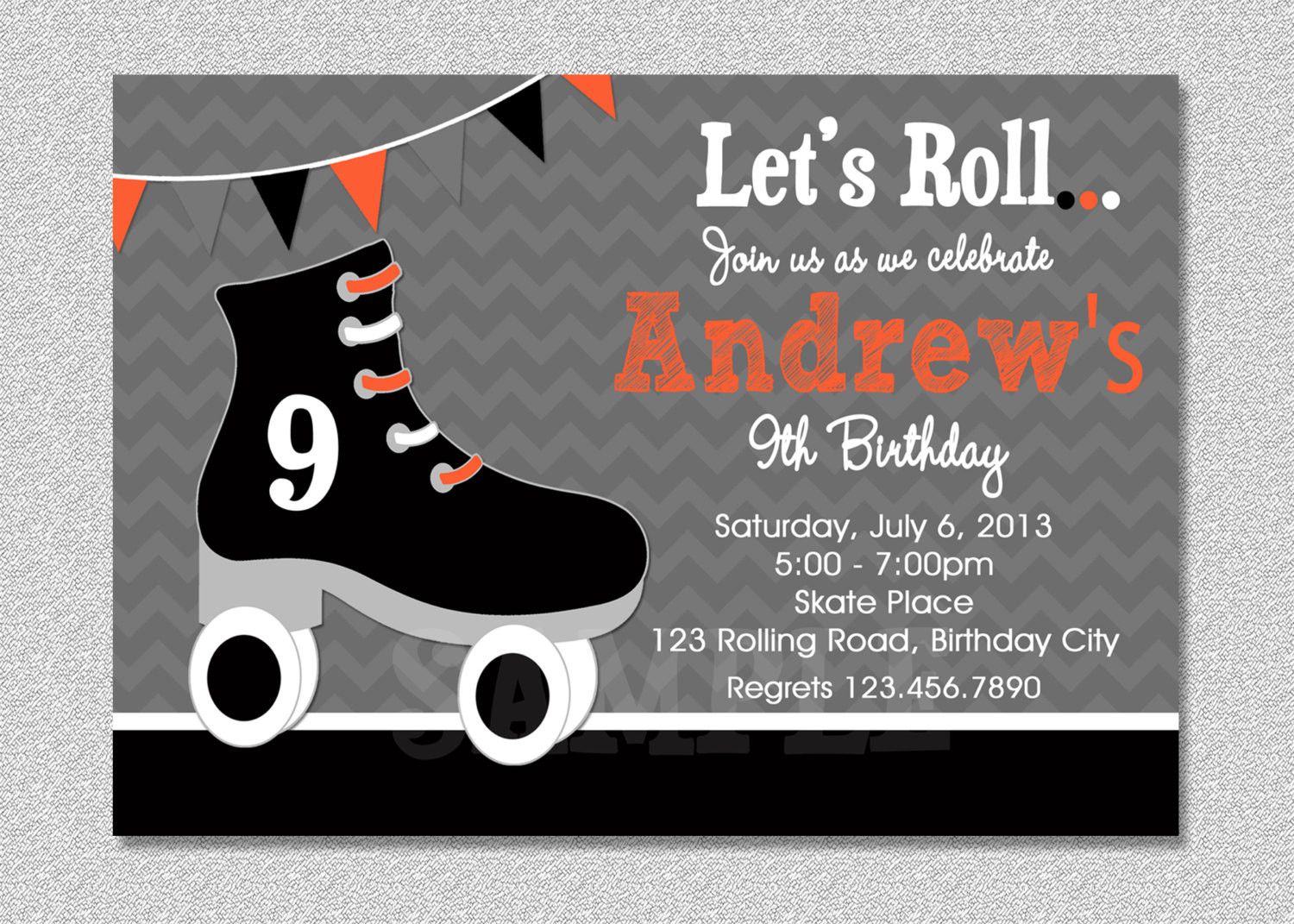 Free Printable Roller Skating Birthday Party Invitations
 Boys Skating Birthday Invitation Boys Roller Skating