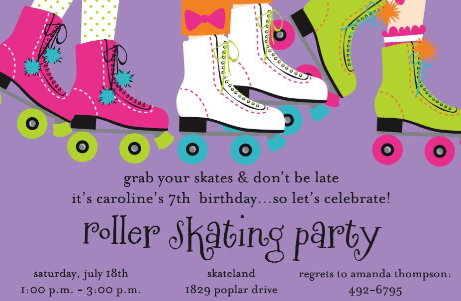 Free Printable Roller Skating Birthday Party Invitations
 Free Roller Skate Invitations