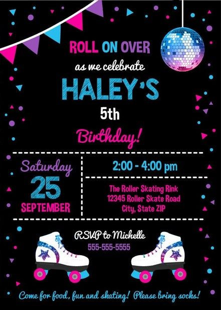 Free Printable Roller Skating Birthday Party Invitations
 FREE Printable Roller Skating Invitation Template