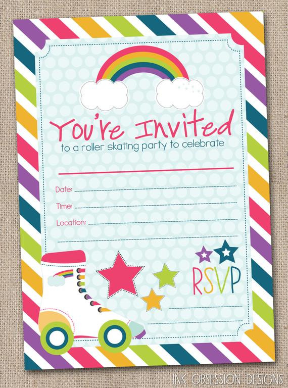 Free Printable Roller Skating Birthday Party Invitations
 Fill In Roller Skating Party Invitations by