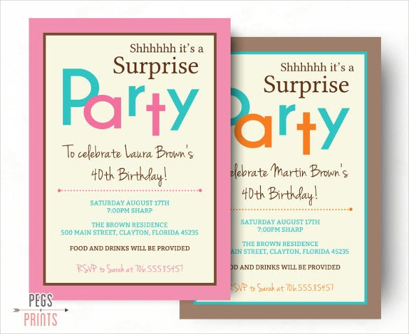 Free Printable Surprise Birthday Invitations
 26 Surprise Birthday Invitation Templates – Free Sample