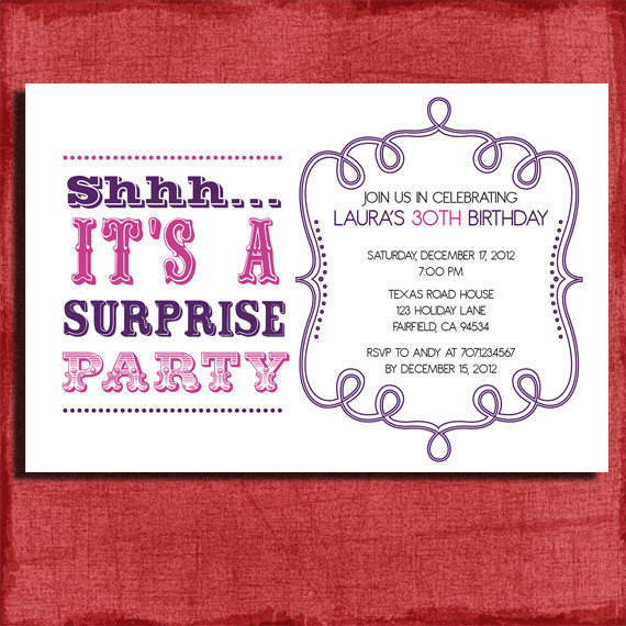 Free Printable Surprise Birthday Invitations
 FREE Surprise Birthday Party Invitations Templates