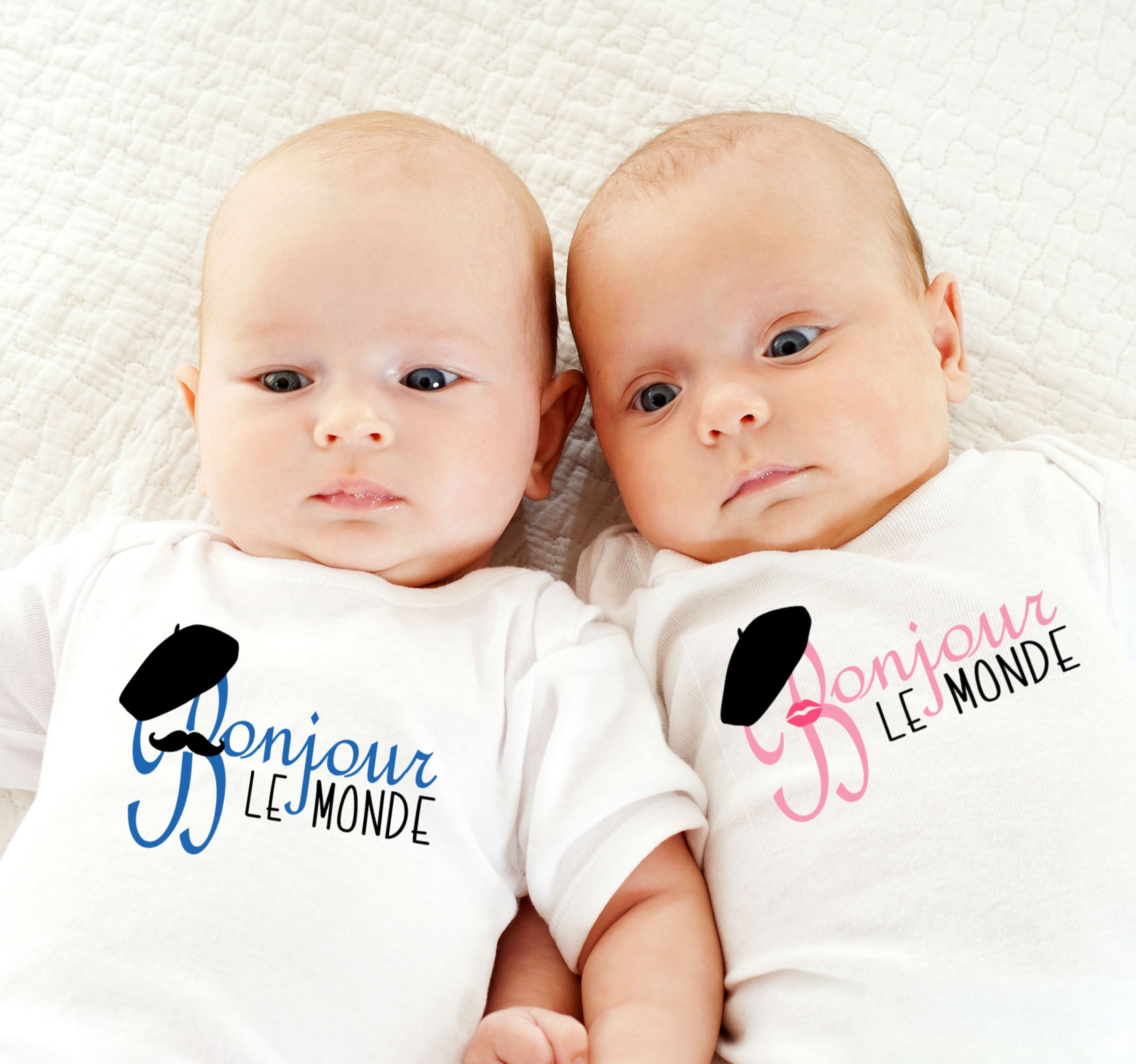 French Baby Gifts
 French Baby Bodysuit Bonjour le Monde Hello World Shirt