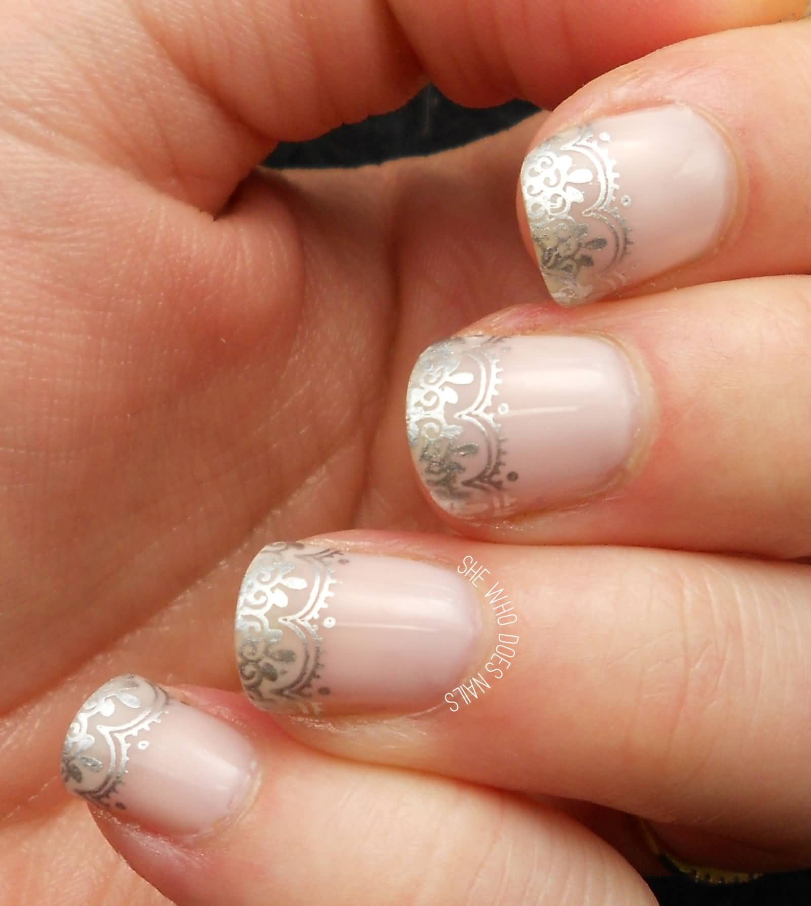 French Tip Wedding Nails
 35 Most Beautiful Wedding Lace Nail Art Designs