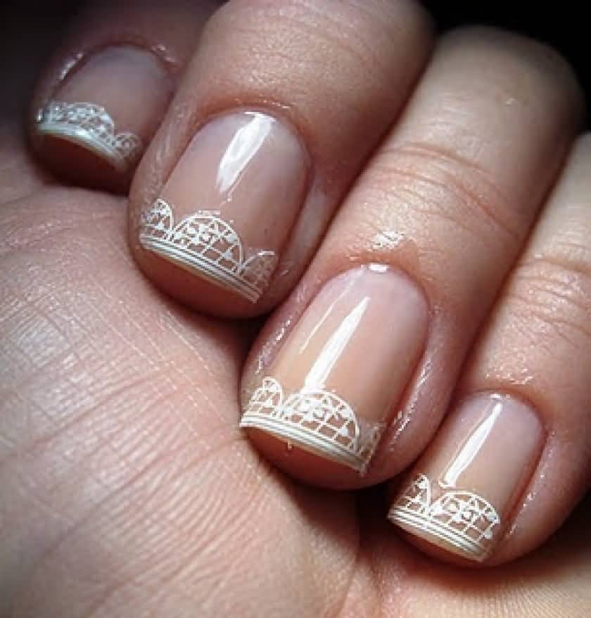 French Tip Wedding Nails
 35 Most Beautiful Wedding Lace Nail Art Designs