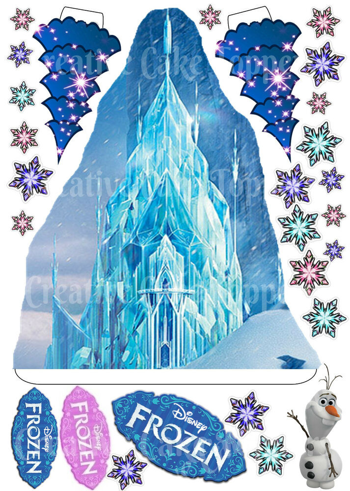 Frozen Birthday Cake Topper
 Edible Disney FROZEN ICE CASTLE Trees Stand ups Birthday