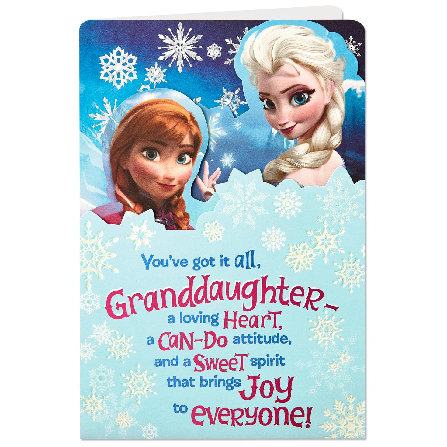 Frozen Birthday Cards
 Disney Frozen Wonderful Granddaughter Displayable Birthday