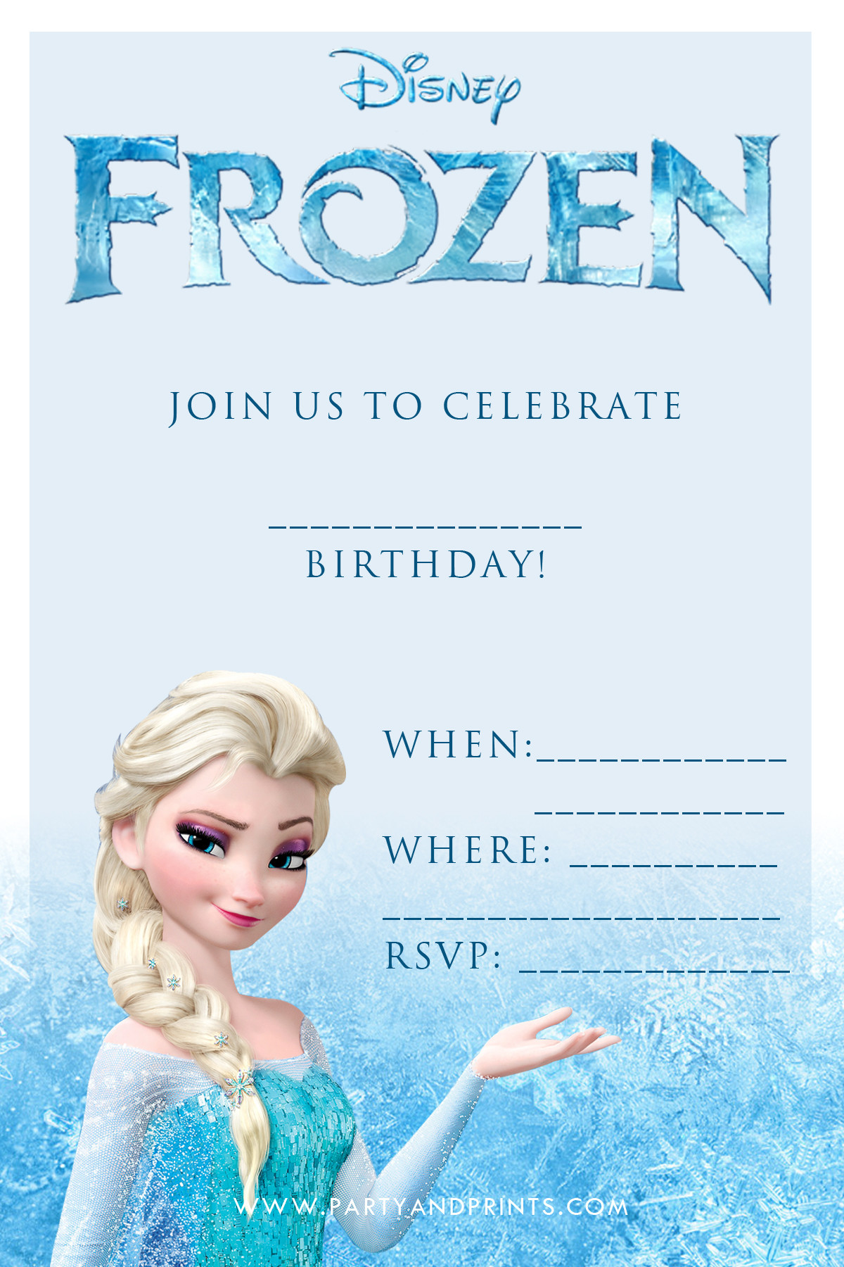 Frozen Birthday Invitations
 20 Frozen Birthday Party Ideas