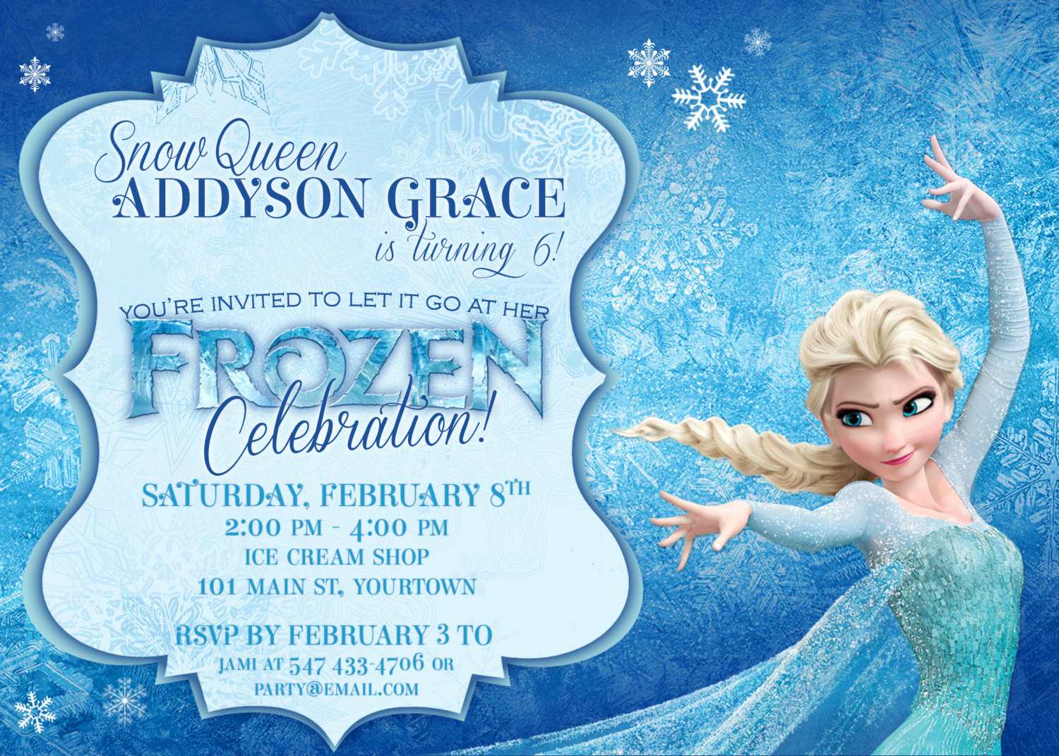 Frozen Birthday Invitations
 FROZEN Themed Party Invitations Printable PDFs Elsa and