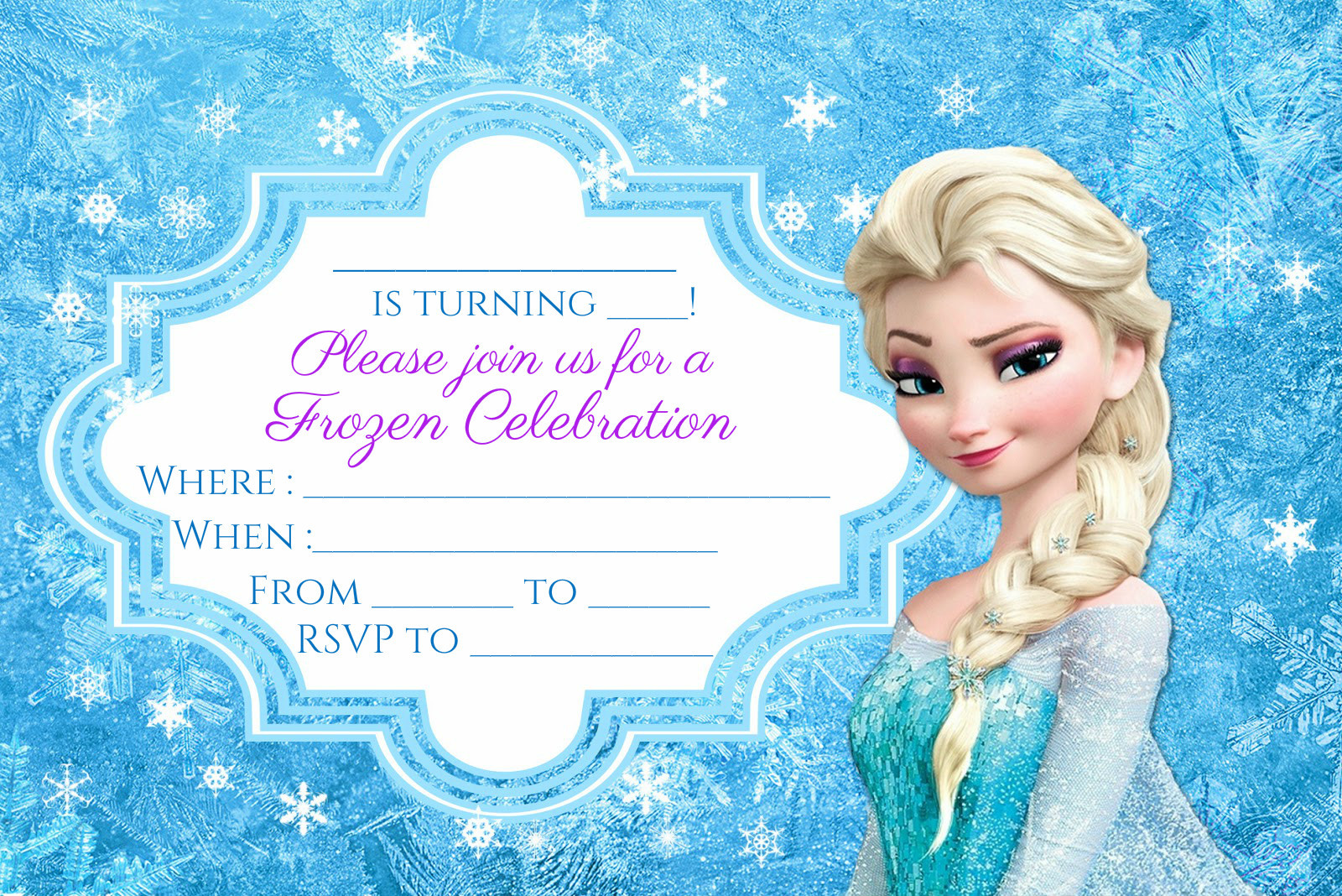 Frozen Birthday Invitations
 FREE Frozen Party Invitation Instant Download