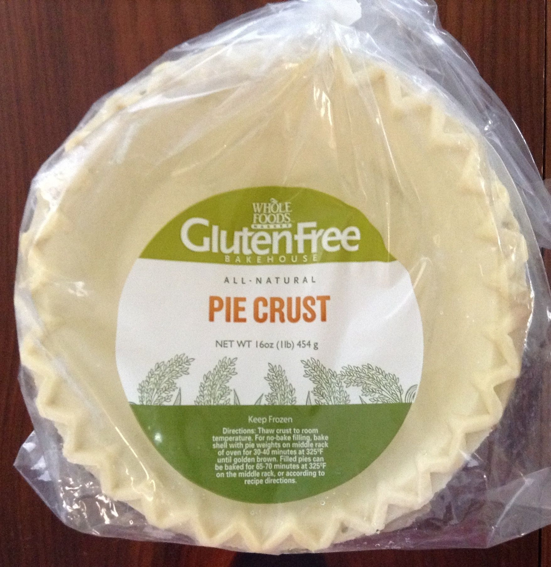 Frozen Gluten Free Pie Crusts
 Whole Foods Gluten Free Bakehouse Frozen Pie Crust I