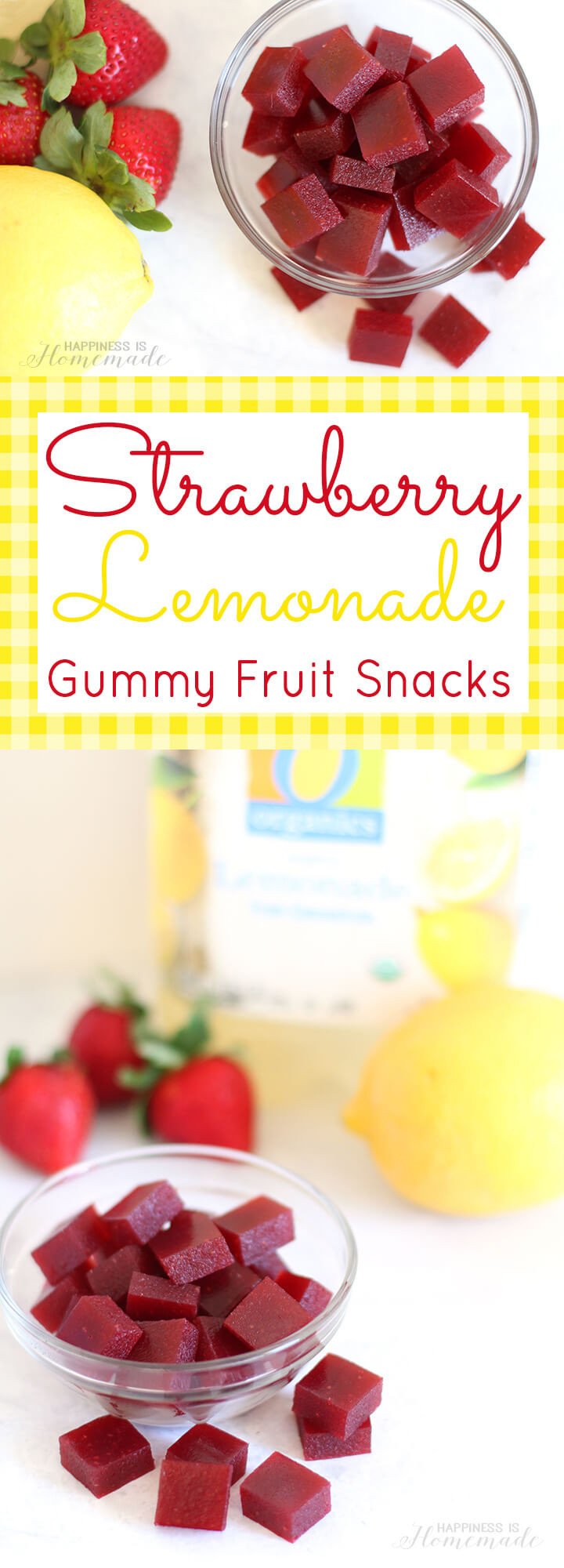 Fruit Snacks Recipe
 Strawberry Lemonade Gummy Fruit Snacks Happiness is Homemade