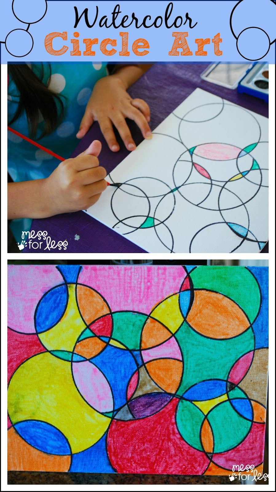 Fun Art Projects For Kids
 Watercolor Circle Art Mess for Less