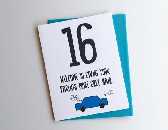 Funny 16th Birthday Cards
 Funny 16th Birthday Card 16th Birthday Card