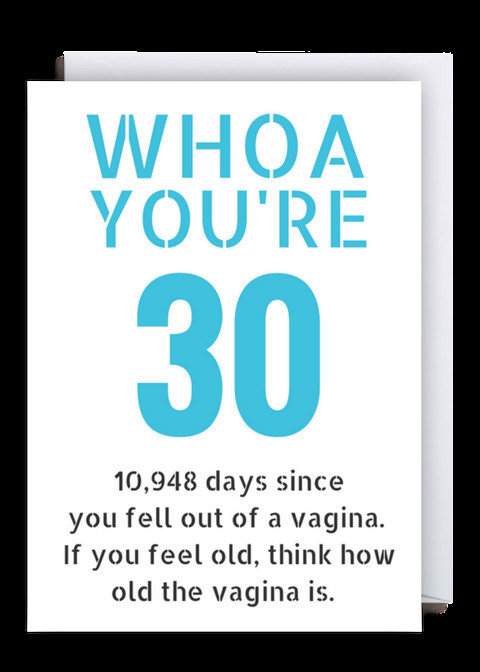Funny 30 Birthday Quotes
 Funny 30th Birthday Card WHOA You re 30