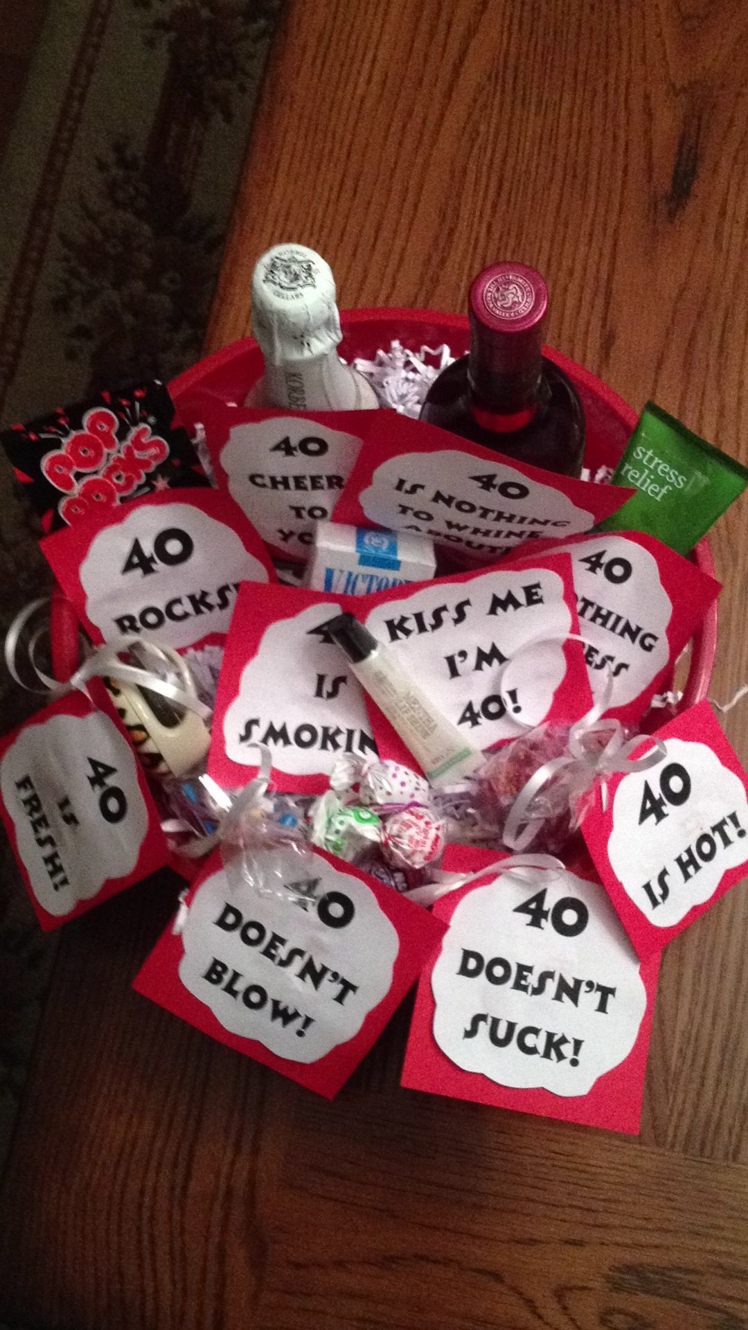 Funny 40th Birthday Gift Ideas
 40th birthday t basket 40 rocks Pop rocks 40 is