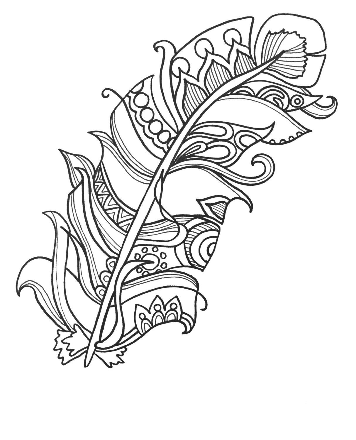 Funny Adult Coloring Pages
 10 Fun and Funky Feather ColoringPages Original Art Coloring