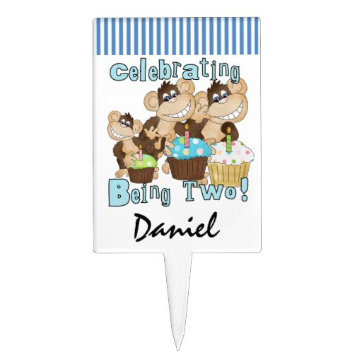 Funny Birthday Cake Toppers
 Funny Monkeys 2nd Birthday Cake Topper