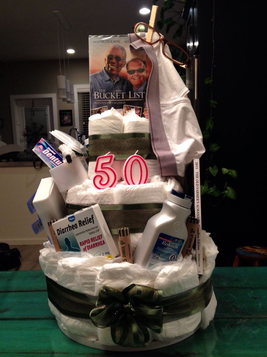 Funny Birthday Cakes For Men
 "Depends" diaper cake for my dads 50th birthday