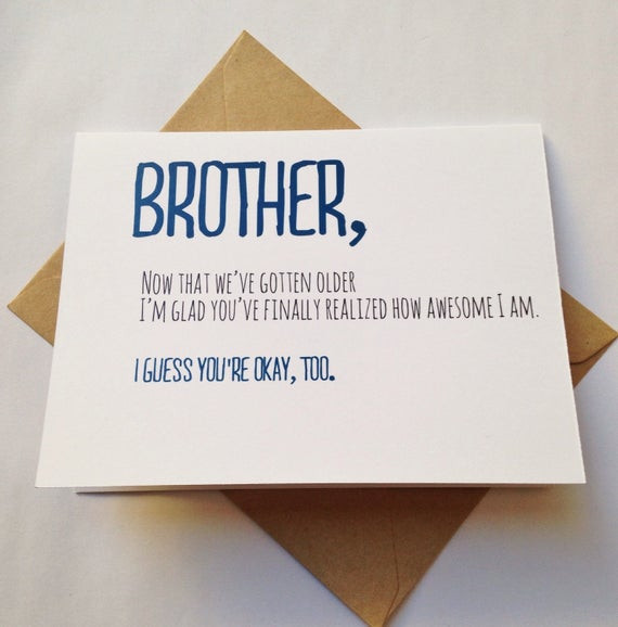 Funny Birthday Cards For Brother
 Brother Card Brother Birthday Card Funny Card Card for