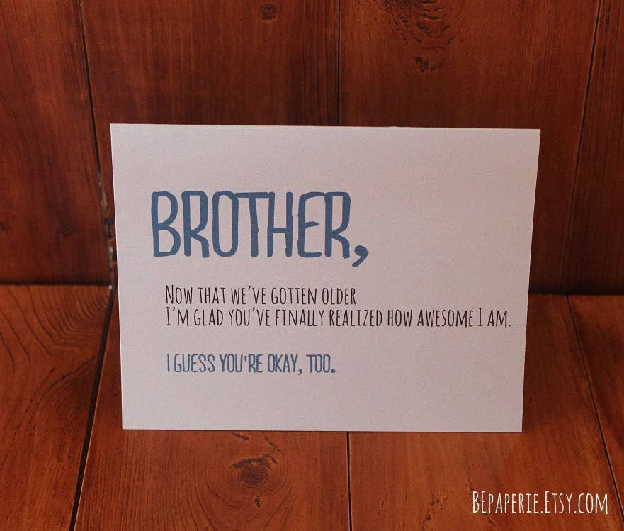 Funny Birthday Cards For Brother
 Brother Card Brother Birthday Card Funny Card by