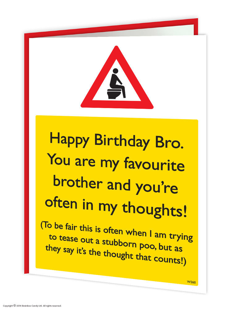 Funny Birthday Cards For Brother
 Brainbox Candy Brother Bro Birthday Greeting Cards funny