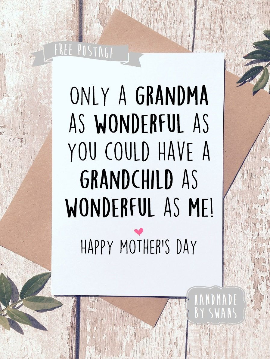 Funny Birthday Cards For Grandma
 Funny Mother s day card Card for grandma Card for Nanna