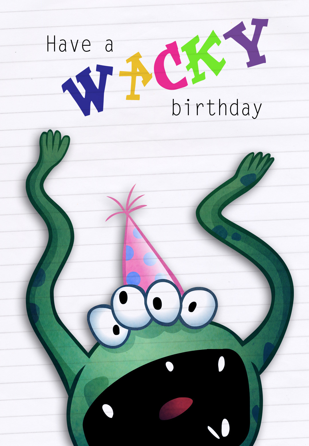 Funny Birthday Cards For Kids
 Funny Four Eyed Monster Birthday Card